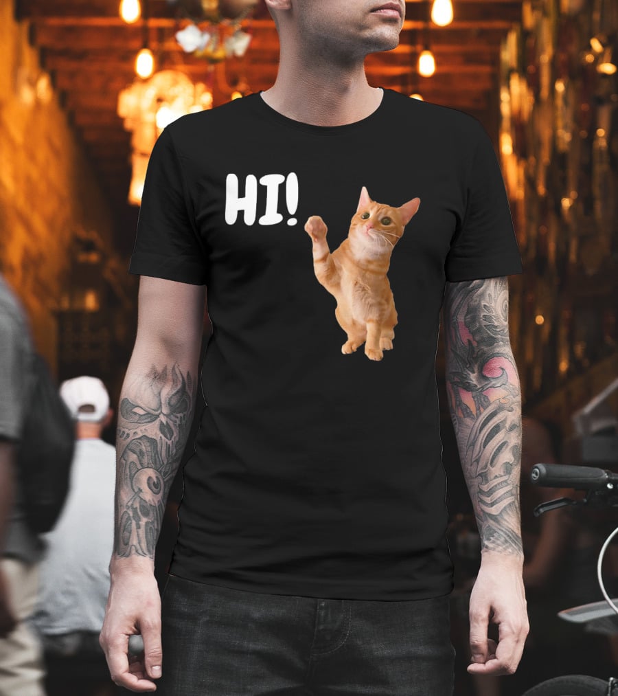 Cat Dandy Hi Paw Wave T-Shirt