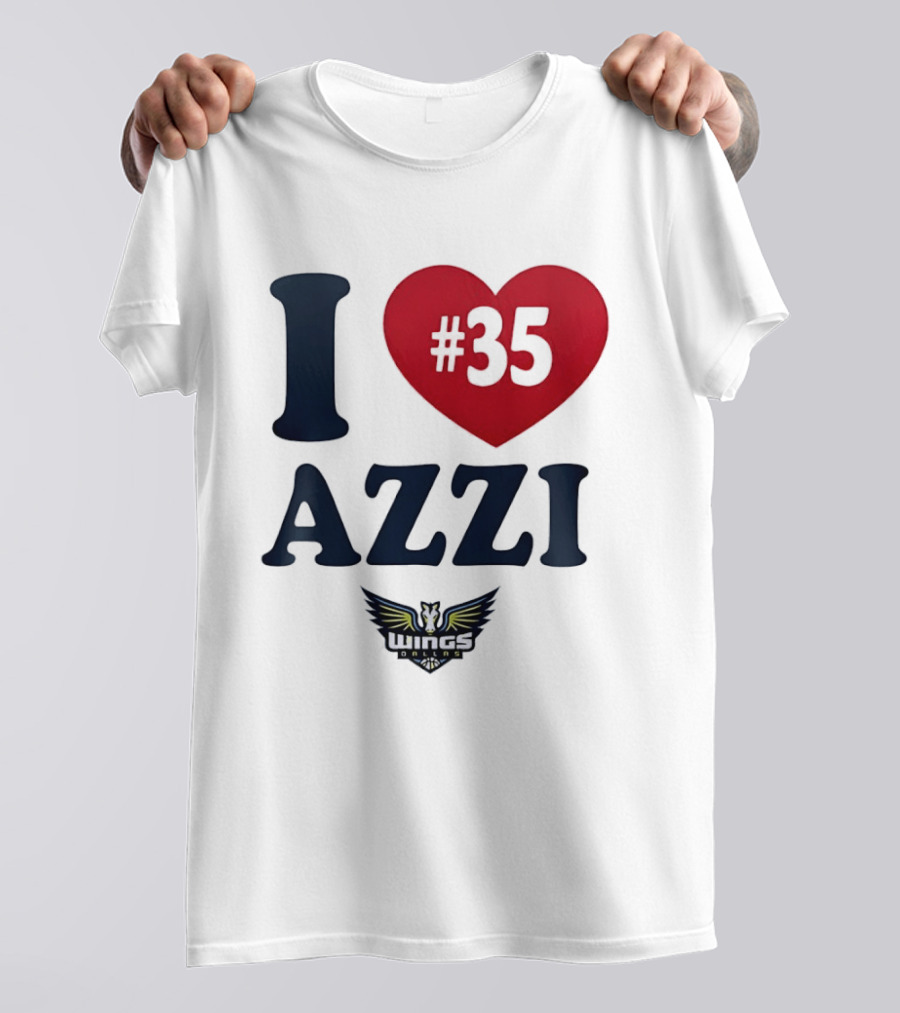 I Love Azzi Fudd Heart 35 Dallas Wings WNBA T-Shirt