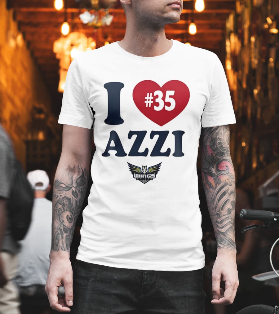 I Love Azzi Fudd Heart 35 Dallas Wings WNBA T-Shirt