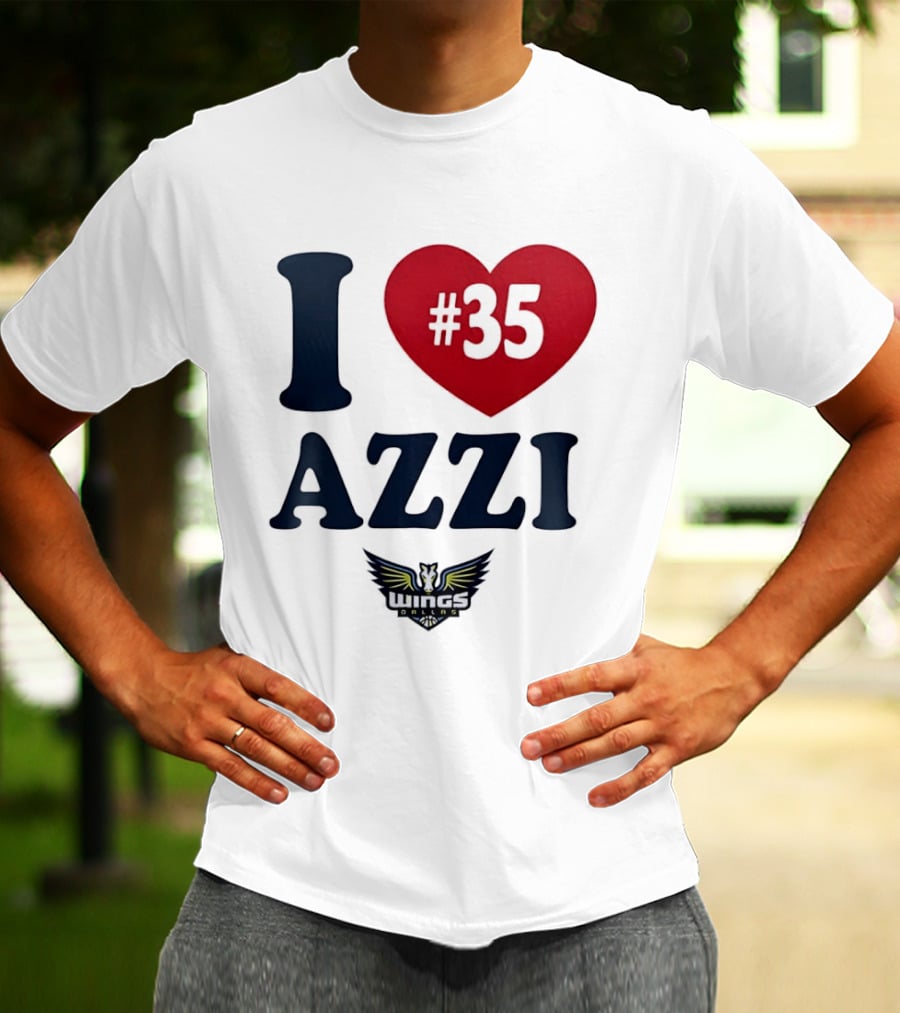 I Love Azzi Fudd Heart 35 Dallas Wings WNBA T-Shirt