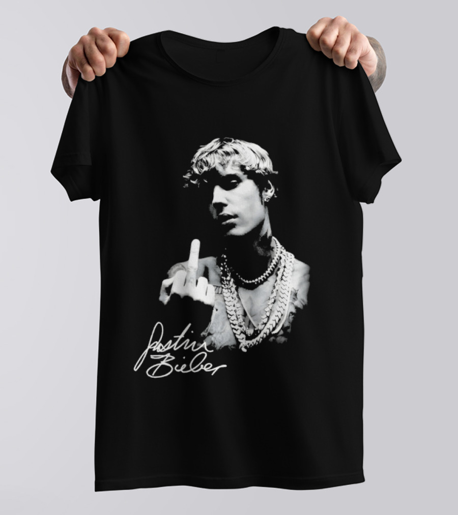 Justin Bieber Middle Finger Gesture T-Shirt