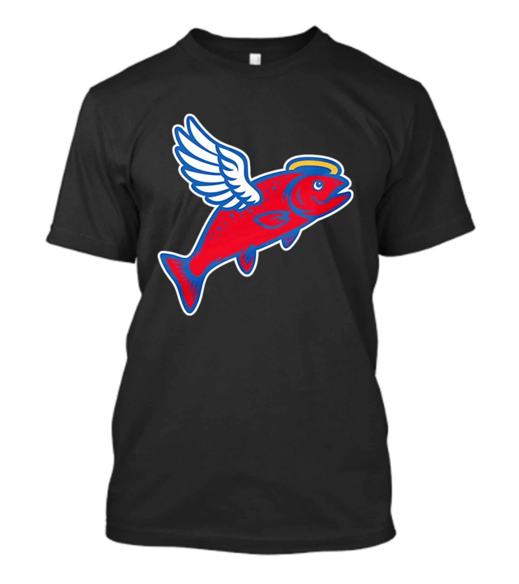 Los Angeles Angels Baseball Flying Fish With Halo And Wings T-Shirt