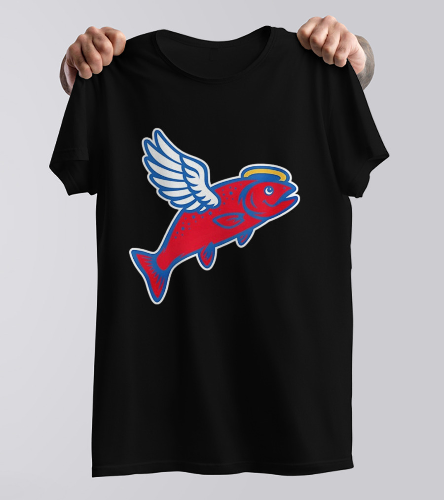 Los Angeles Angels Baseball Flying Fish With Halo And Wings T-Shirt