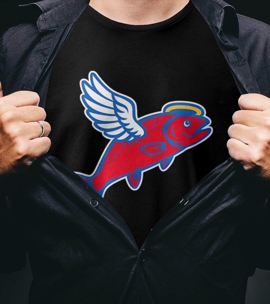 Los Angeles Angels Baseball Flying Fish With Halo And Wings T-Shirt