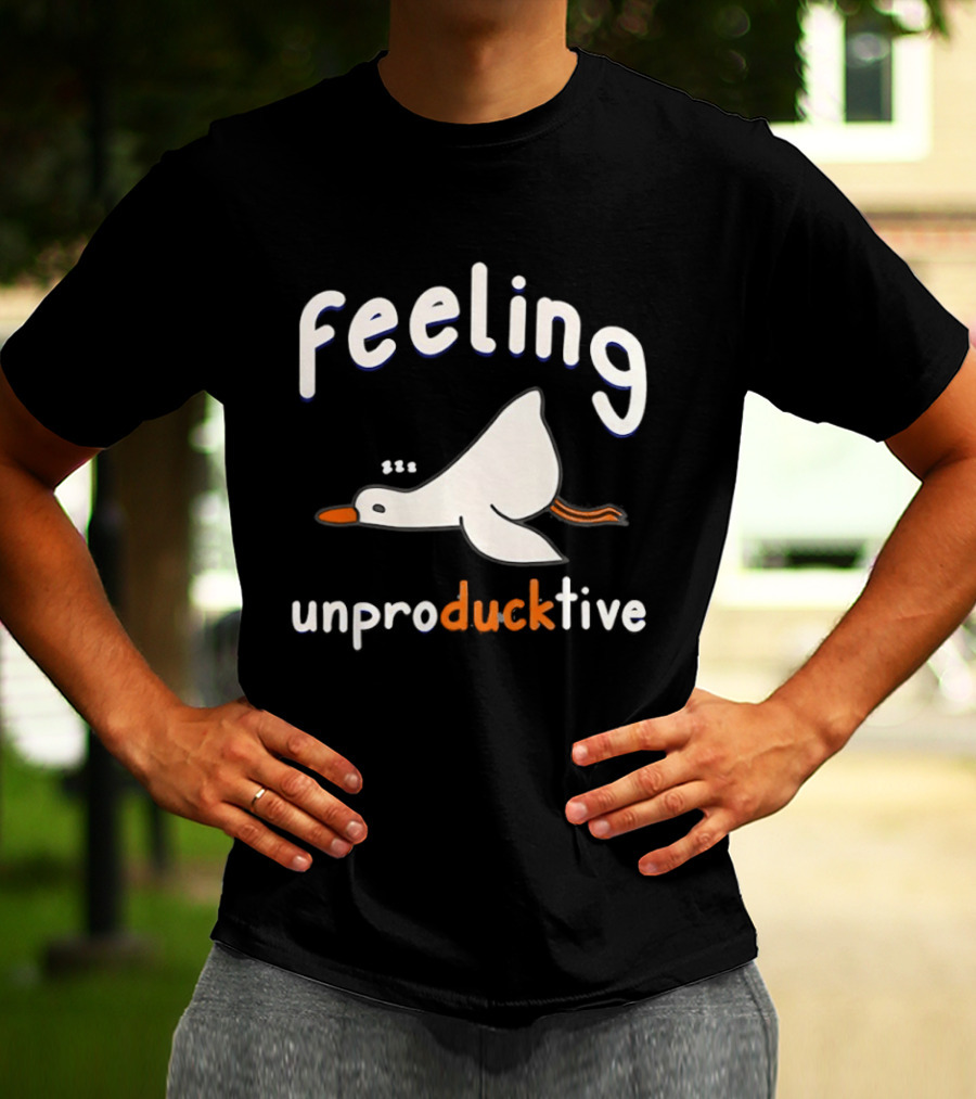 Feeling UnproDUCKtive Funny Sleeping Duck T-Shirt