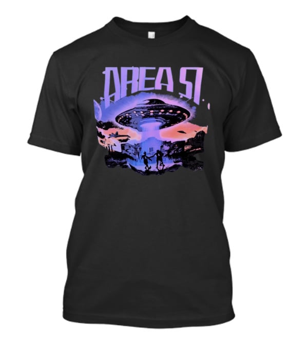 Area 51 UFO Extraterrestrial Invasion Scene T-Shirt