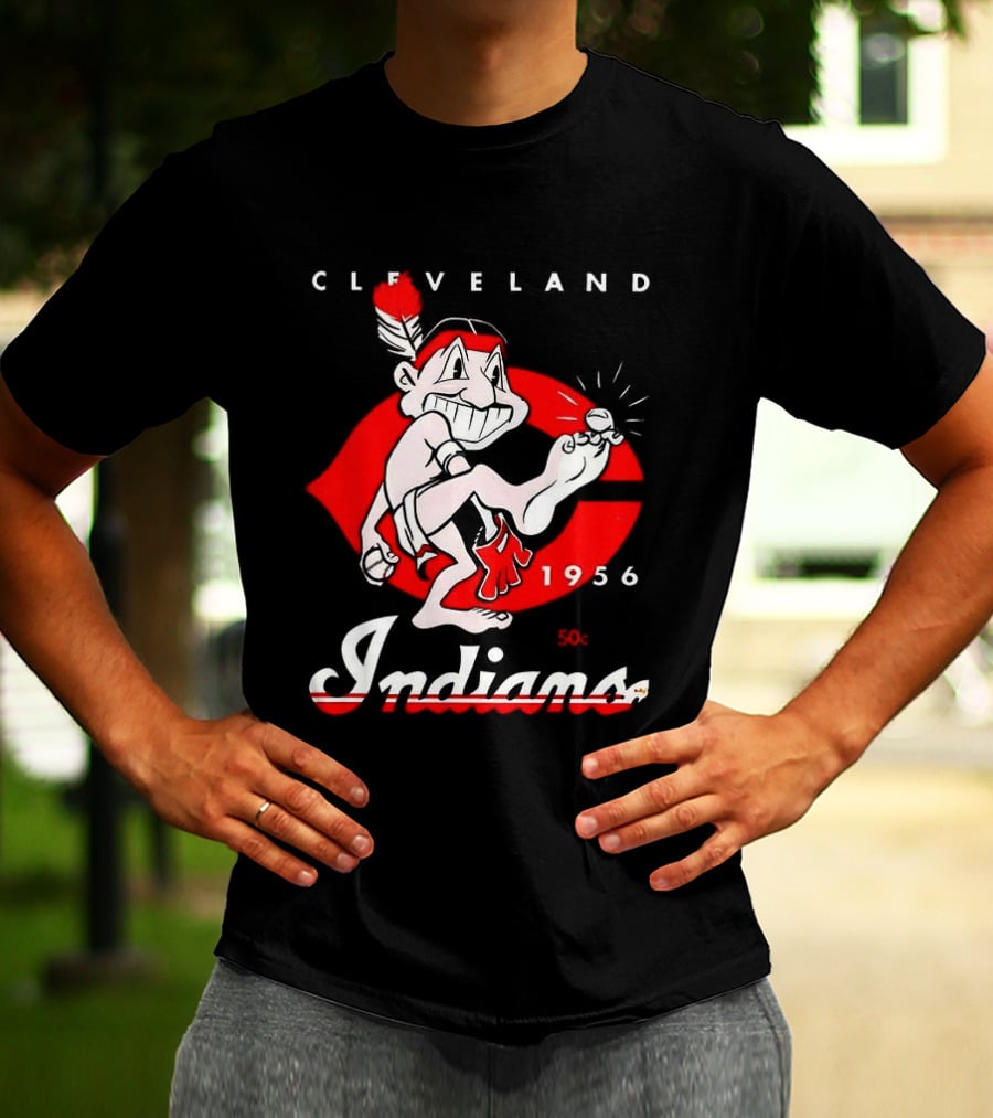 Cleveland Indians 1956 Retro Logo Vintage Sports Memorabilia T-Shirt