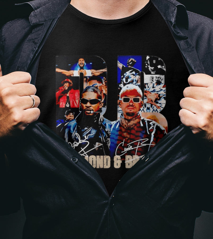 Usher Raymond Chris Brown Raymond And Brown Tour Signatures Sunglasses T-Shirt