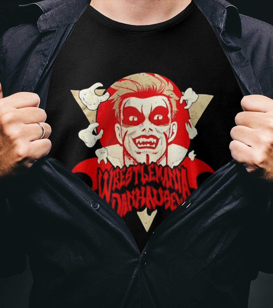 WrestleMania Danhausen WWE Curse Vampire Face Triangle T-Shirt
