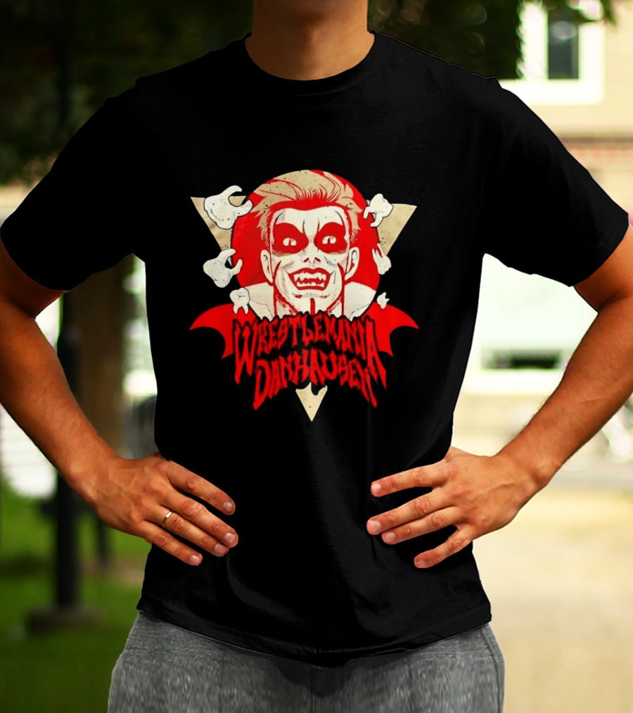 WrestleMania Danhausen WWE Curse Vampire Face Triangle T-Shirt