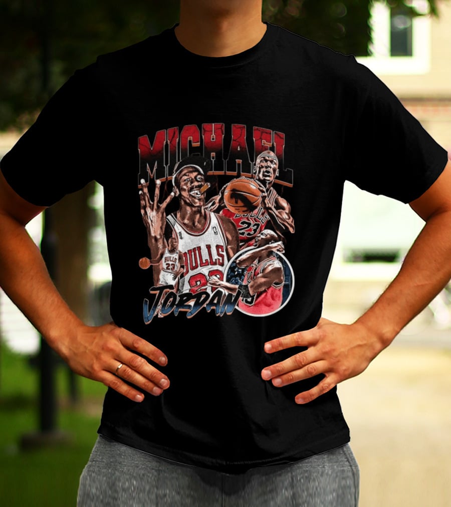 Michael Jordan Chicago Bulls NBA 90's Basketball Legend 23 T-Shirt