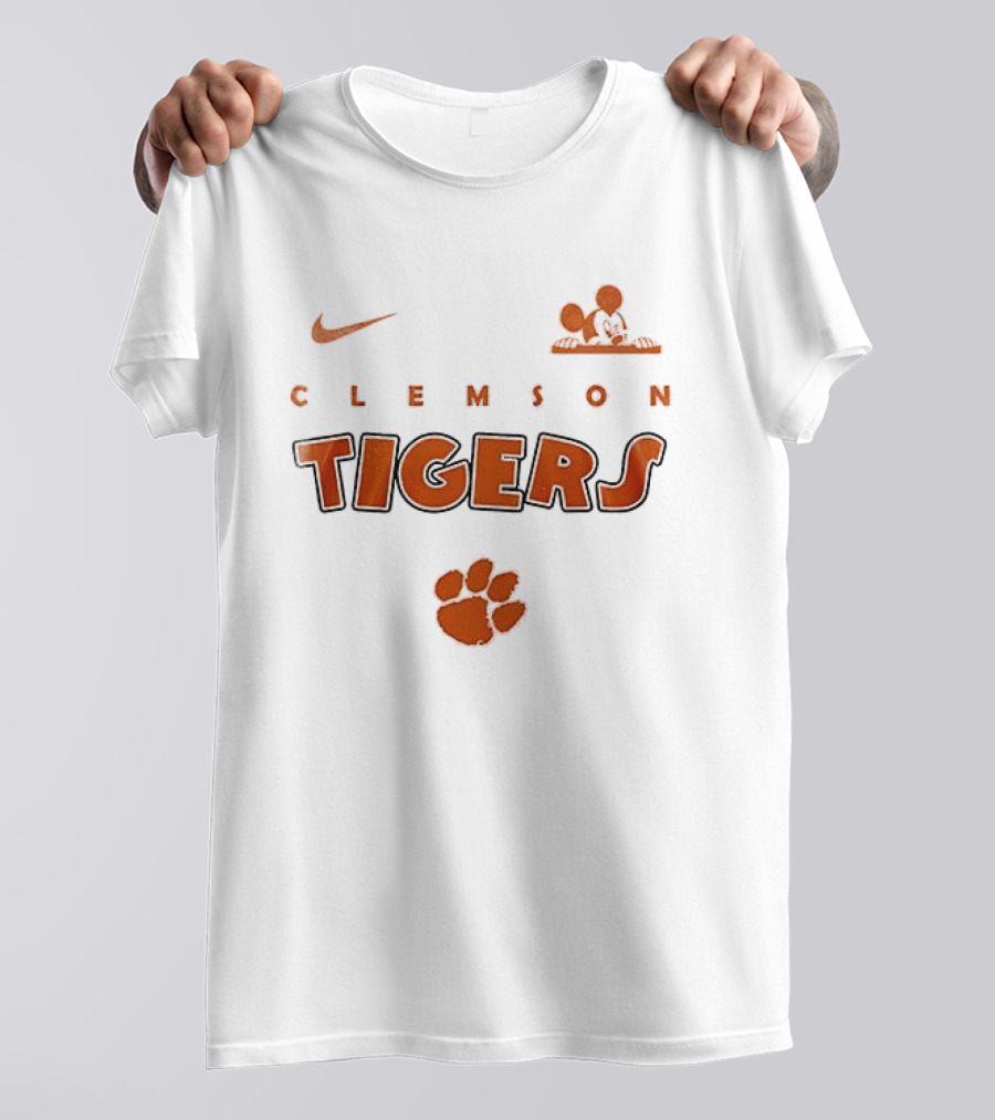 Clemson Tigers Mickey Mouse Ears Up Game On Nike T-Shirt