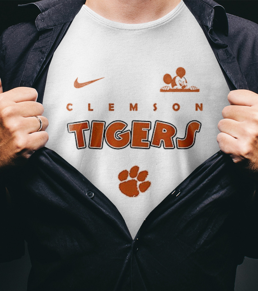 Clemson Tigers Mickey Mouse Ears Up Game On Nike T-Shirt