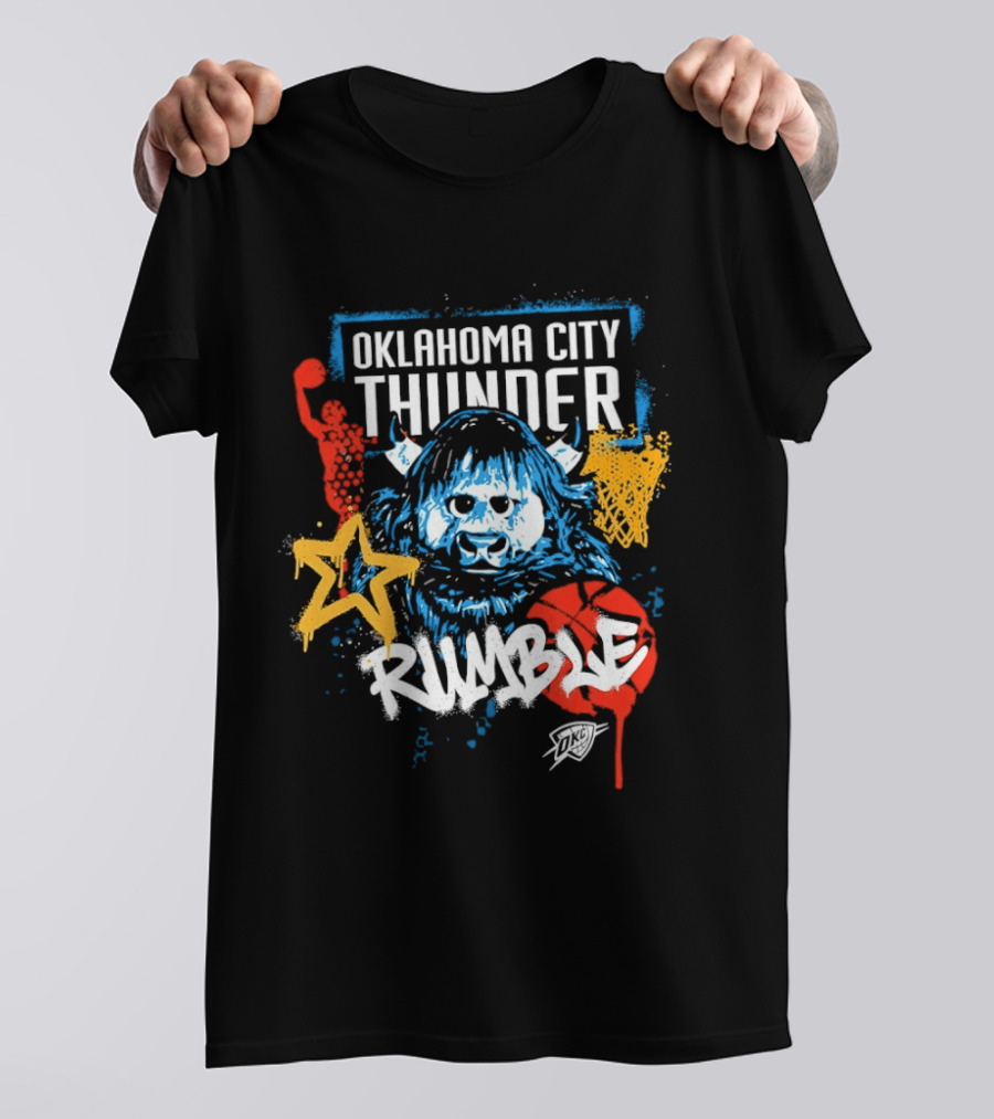 Oklahoma City Thunder Rumble Graffiti Star Basketball T-Shirt