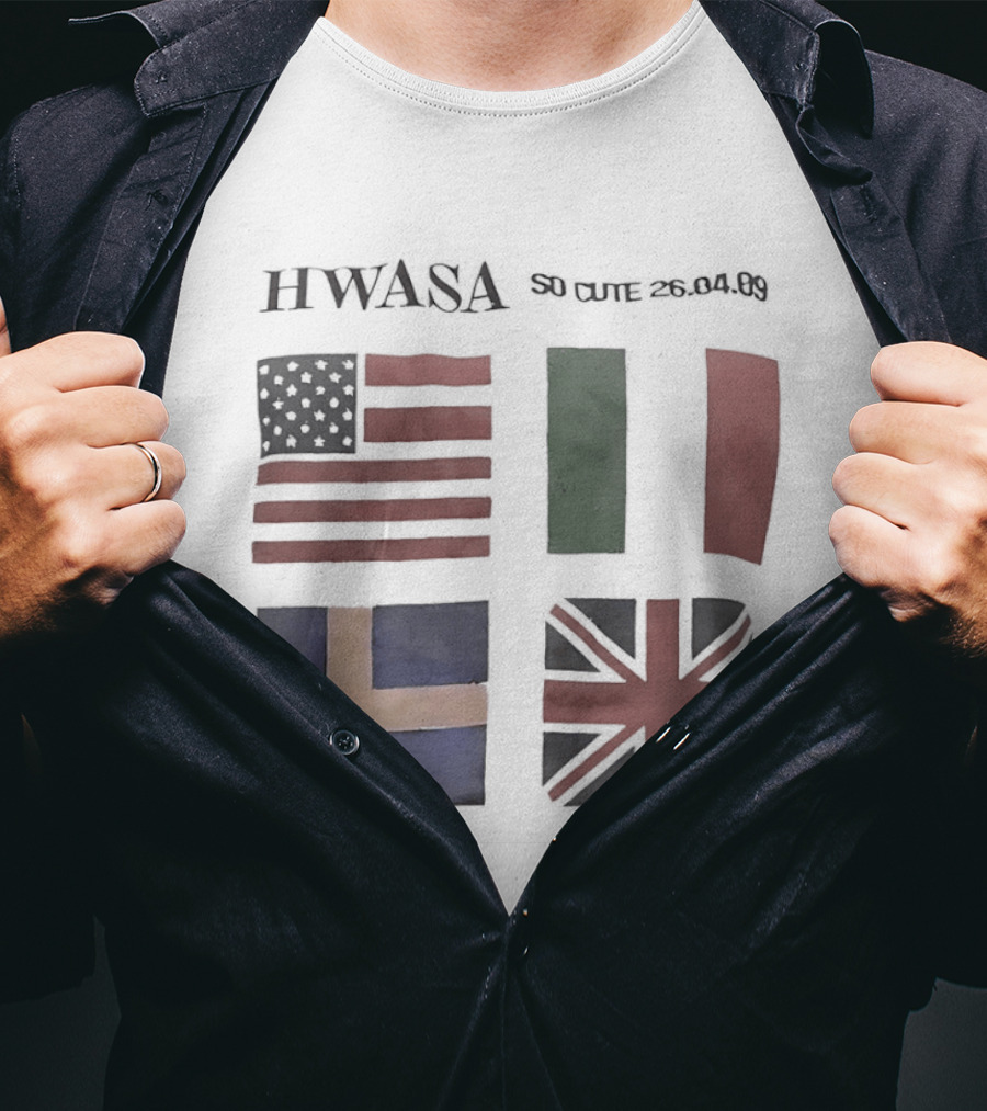 Hwasa USA Italy Sveriges British Flags T-Shirt