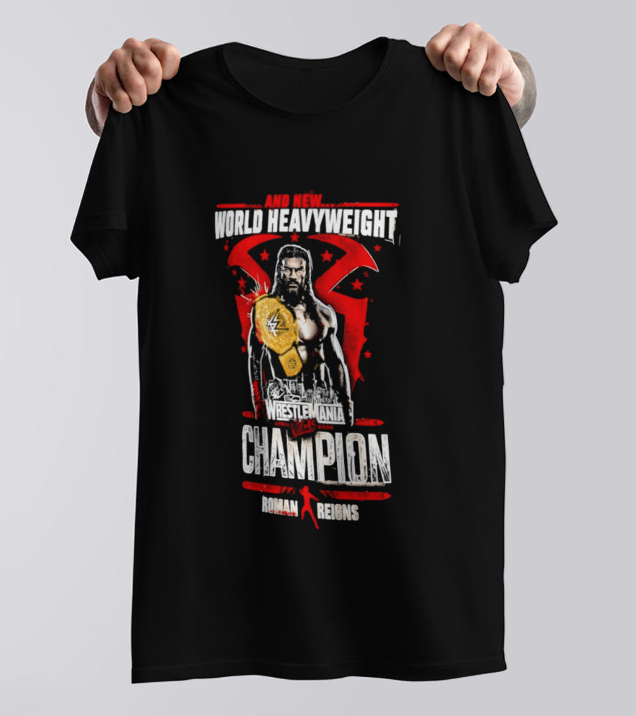 Roman Reigns WrestleMania 42 And New World Heavyweight Champion T-Shirt