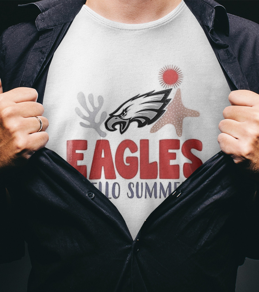 Philadelphia Eagles Hello Summer Tropical Vibes T-Shirt
