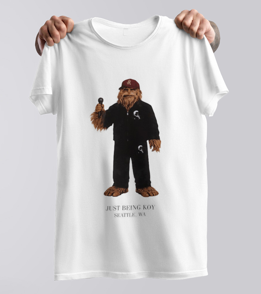 Sasquatch Portland Trail Blazers Just Being Koy Seattle WA Mascot Microphone Outfit T-Shirt
