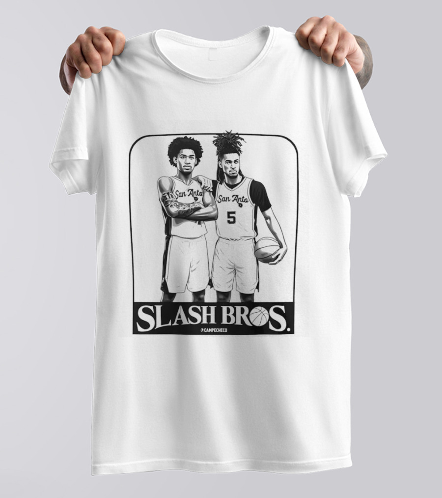 Stephon Castle Dylan Harper San Antonio Spurs Slash Bros Basketball Legends T-Shirt