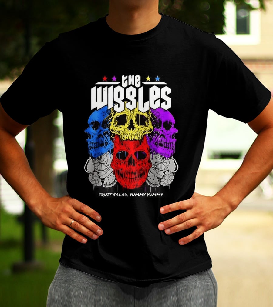 The Wiggles Fruit Salad Yummy Yummy Colorful Skull T-Shirt