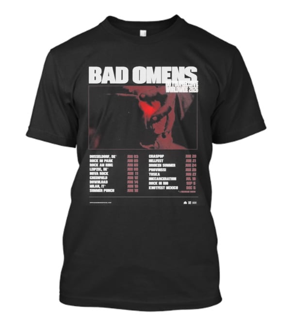Bad Omens 2026 Worldwide Tour Dates T-Shirt