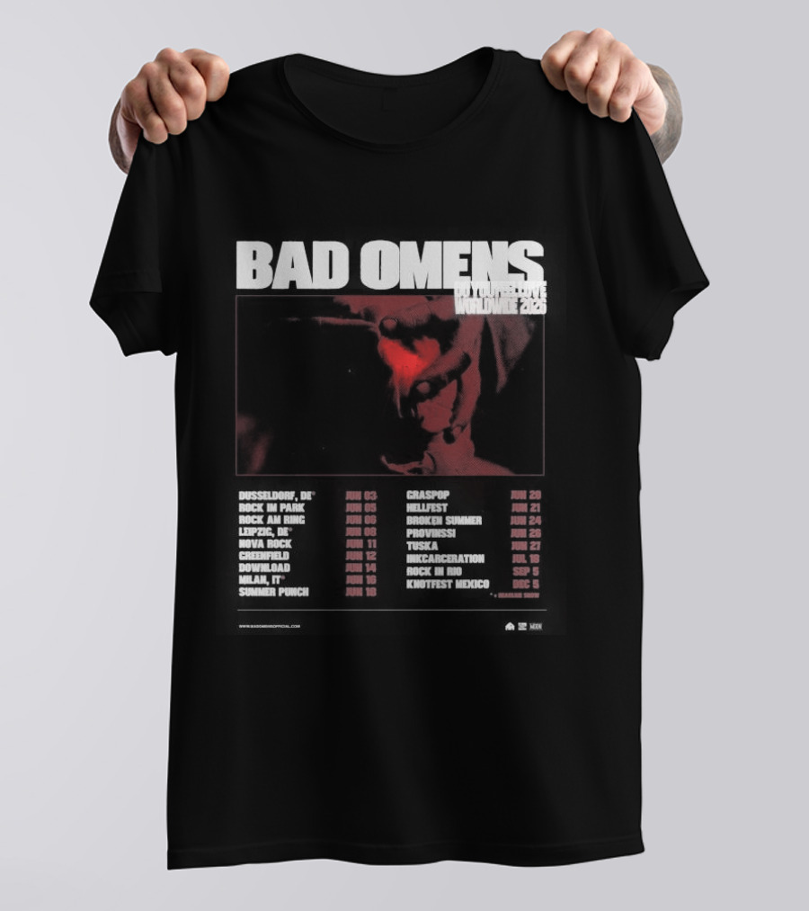Bad Omens 2026 Worldwide Tour Dates T-Shirt