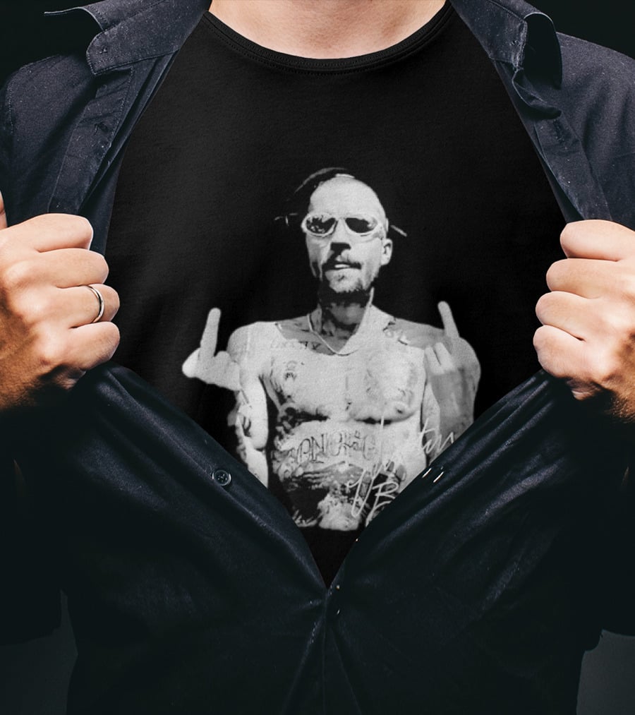 Justin Bieber Middle Finger Bieberchella World Tour 2026 Black And White Tattoo T-Shirt