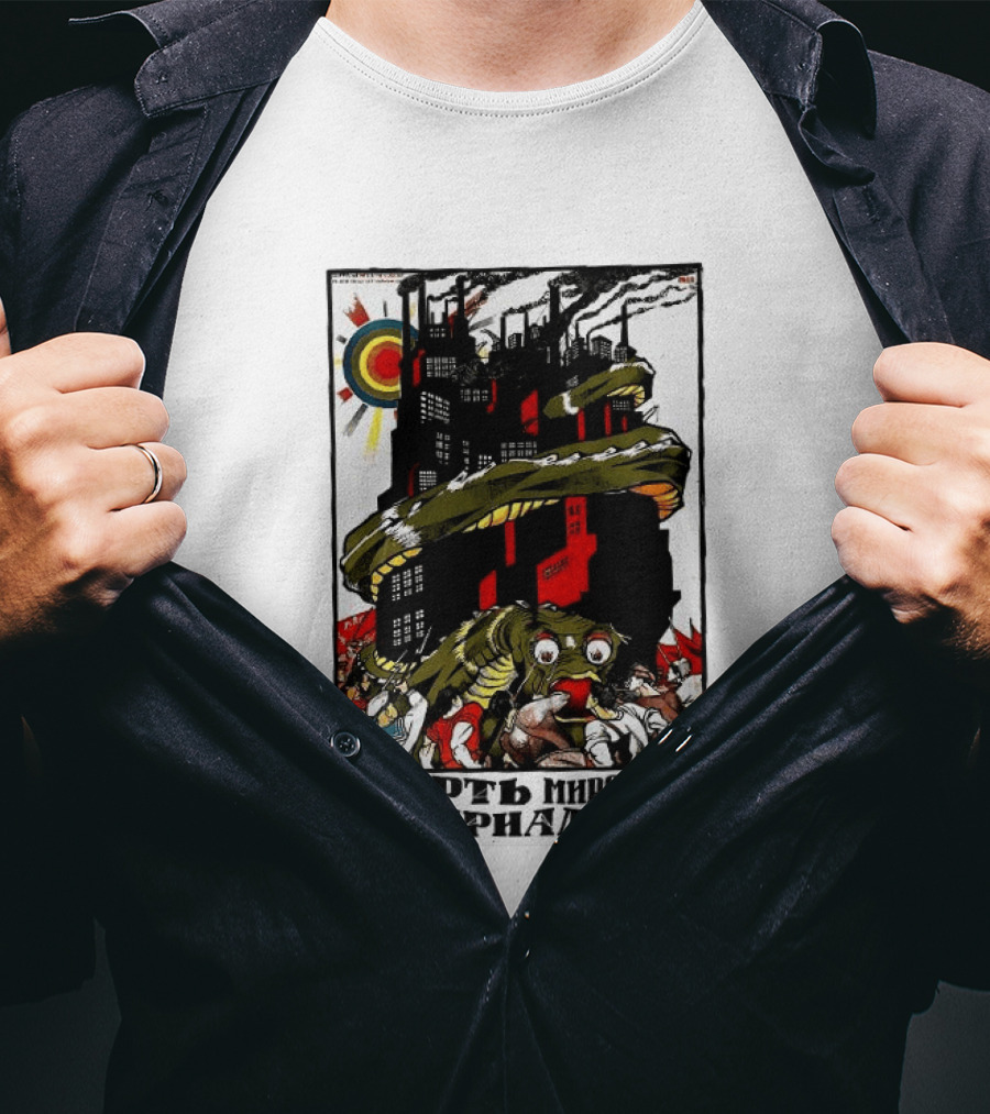 Dmitry Moor Death To World Imperialism Soviet Propaganda Art Snake Industrial War Machine T-Shirt