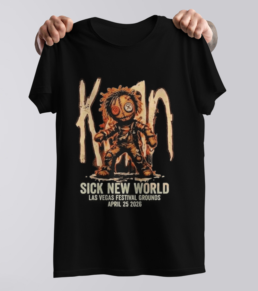 Korn Sick New World Festival 2026 Las Vegas Festival Grounds April 25 Stitch Doll T-Shirt