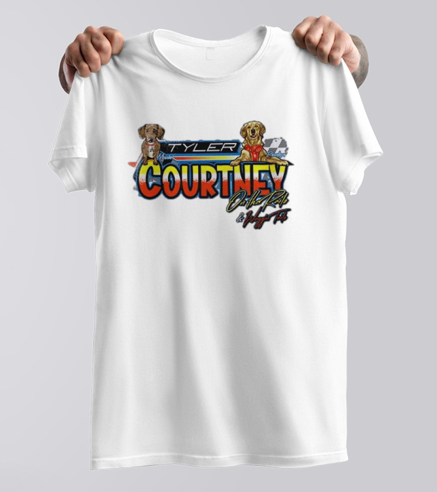Tyler Courtney On The Rails And Waggin Tails With Dogs Racing T-Shirt