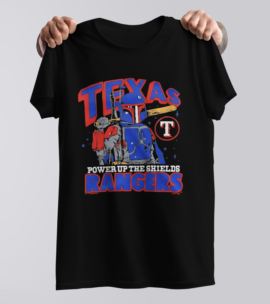 Texas Rangers Power Up The Shields With Star Wars Bounty Hunter Collaboration T-Shirt