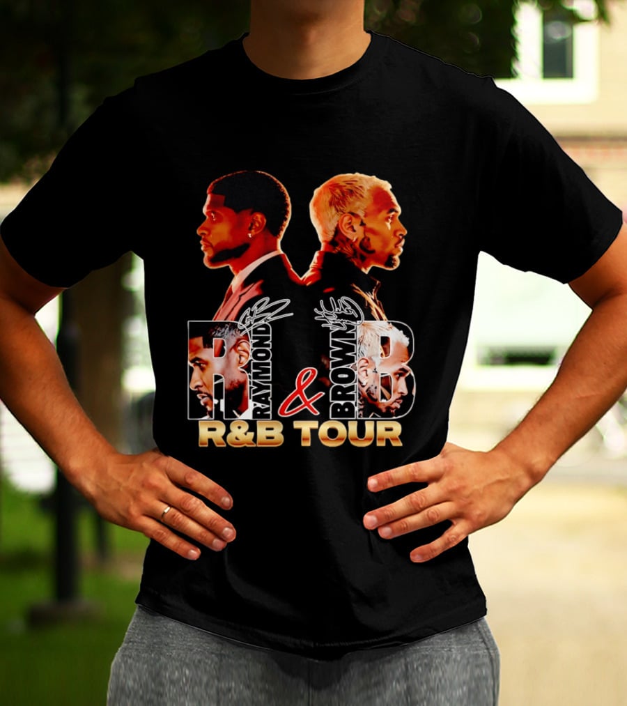 Usher Raymond And Chris Brown R&B Tour Turn One's Back Signature T-Shirt