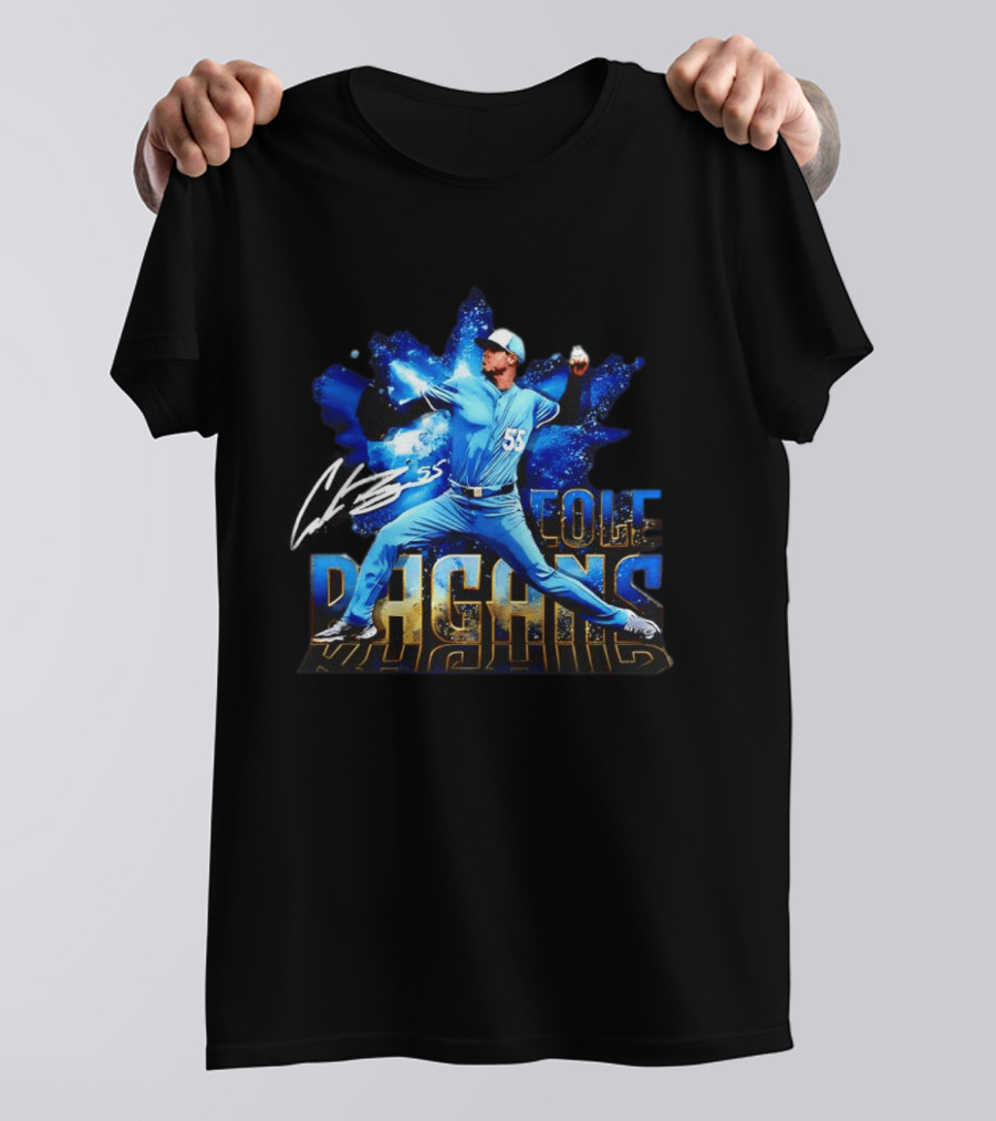 Cole Ragans 55 Kansas City Royals MLB Burst Pitcher Action T-Shirt