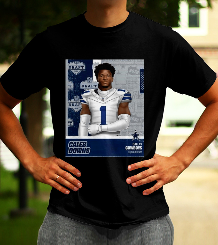 Dallas Cowboys Caleb Downs 2026 Draft Round 1 Pick 11 Ohio State NFL T-Shirt