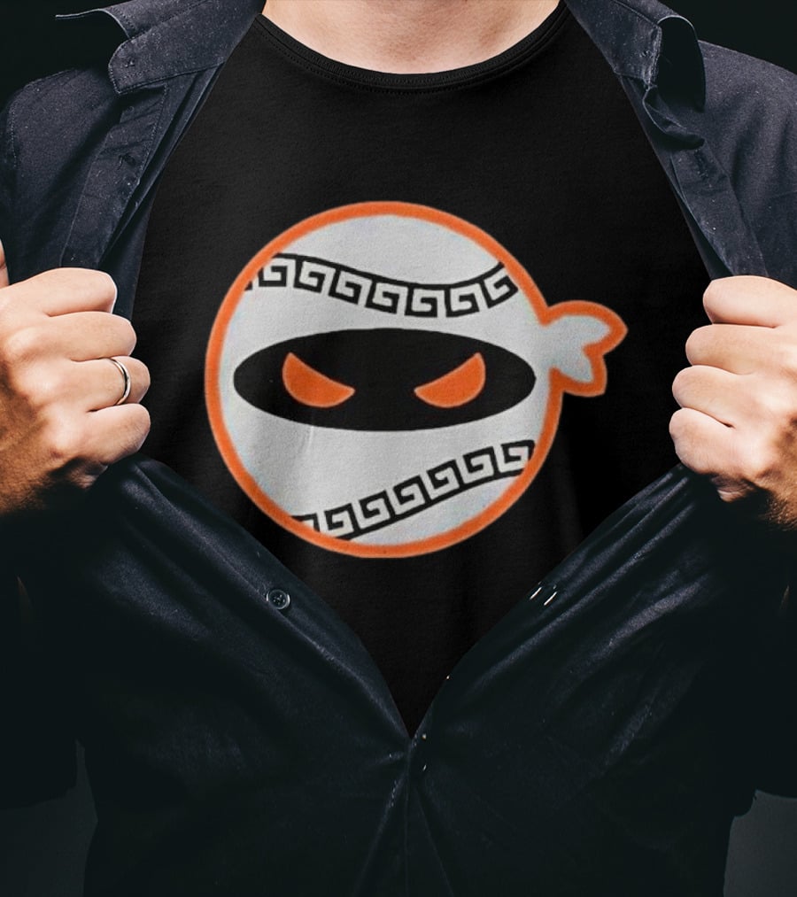 San Francisco Giants Pitching Ninja Baseball Greek Style Mask T-Shirt