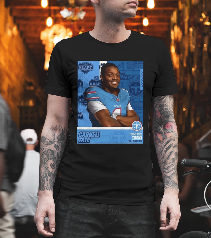 Carnell Tate Tennessee Titans 2026 NFL Draft Pick Round 1 Pick 4 WR Ohio State T-Shirt