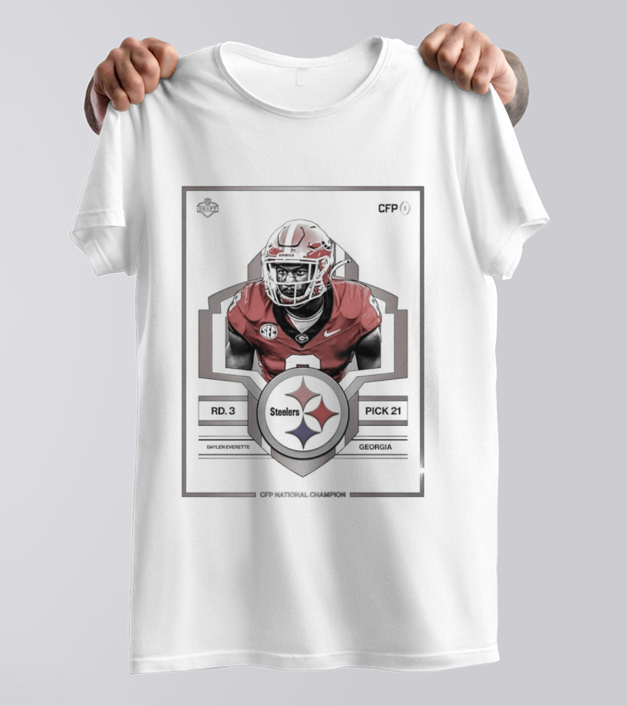 Pittsburgh Steelers Pick No. 8 Georgia Daylen Everette 2026 Draft T-Shirt