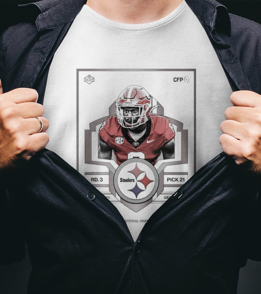 Pittsburgh Steelers Pick No. 8 Georgia Daylen Everette 2026 Draft T-Shirt