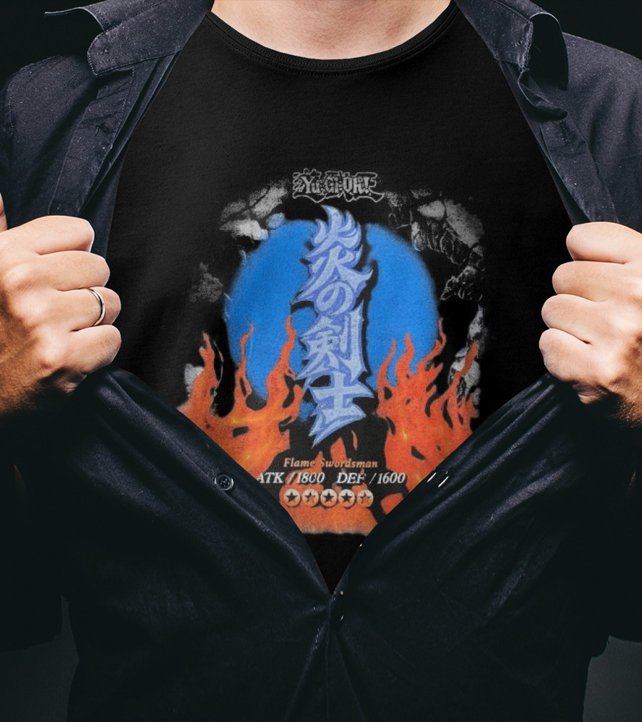 Flame Swordsman ATK 1800 DEF 1600 Yugioh Card Detail T-Shirt