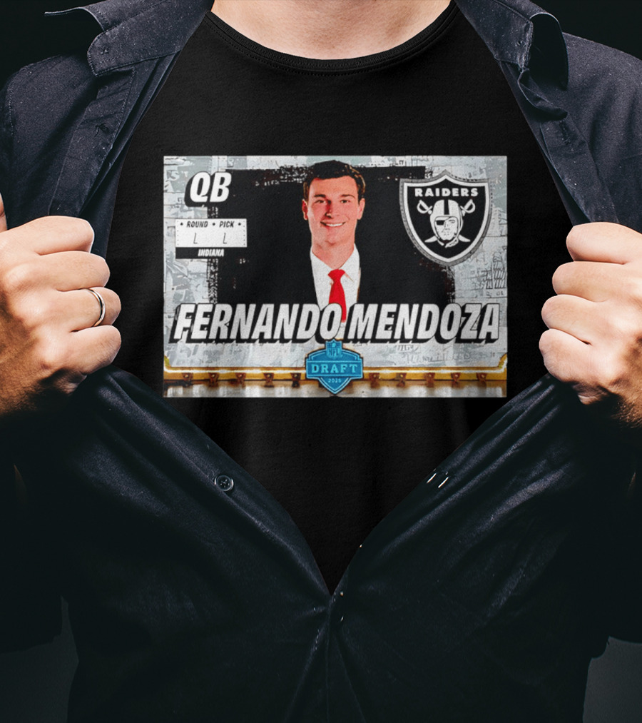 Las Vegas Raiders NFL Draft 2025 QB Fernando Mendoza T-Shirt