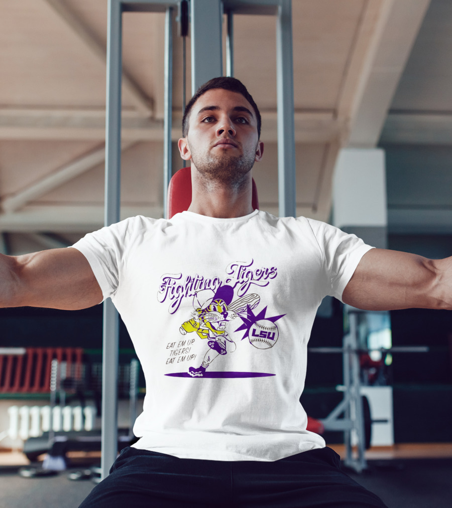 LSU Baseball Fighting Tigers Eat Em Up Tigers Eat Em Up T-Shirt