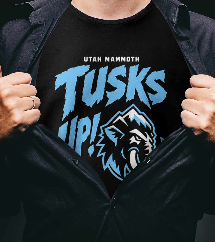 Utah Mammoth Tusks Up Fierce Mammoth Head T-Shirt