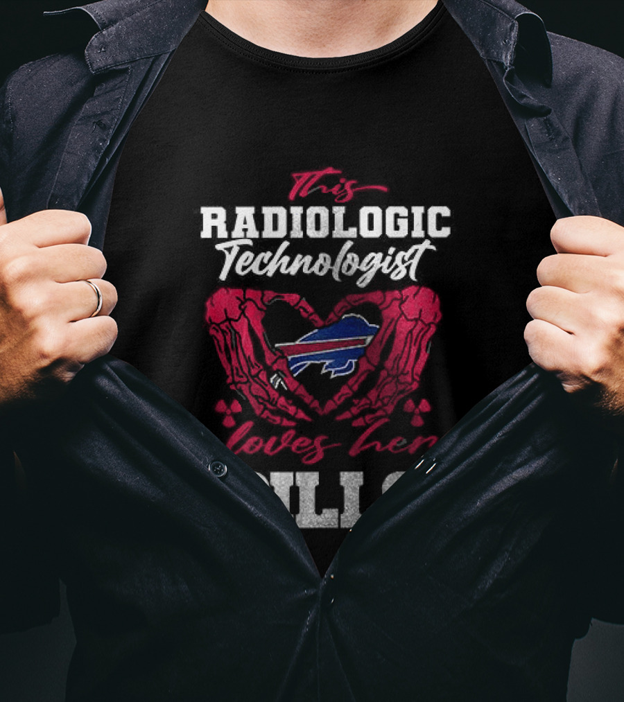 Buffalo Bills Radiologic Technologist Loves Heart Skeleton T-Shirt