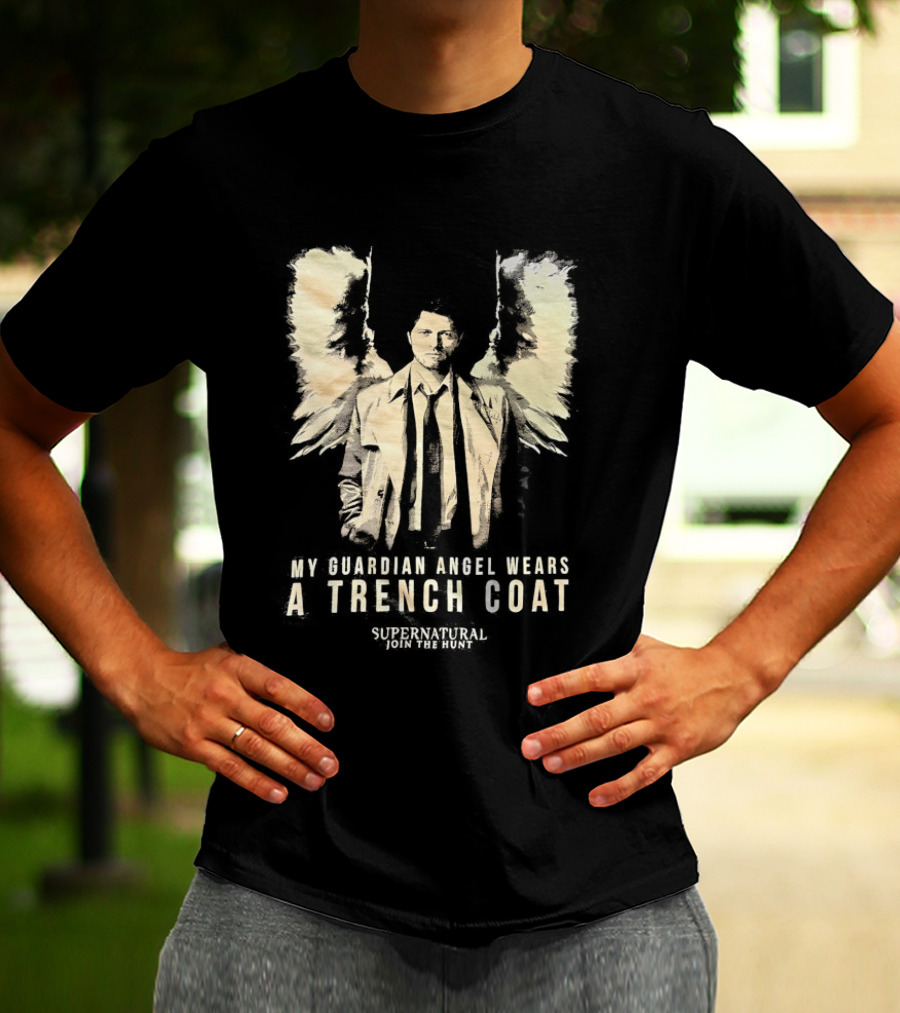 Castiel Guardian Angel Wears Trench Coat Supernatural Join The Hunt T-Shirt