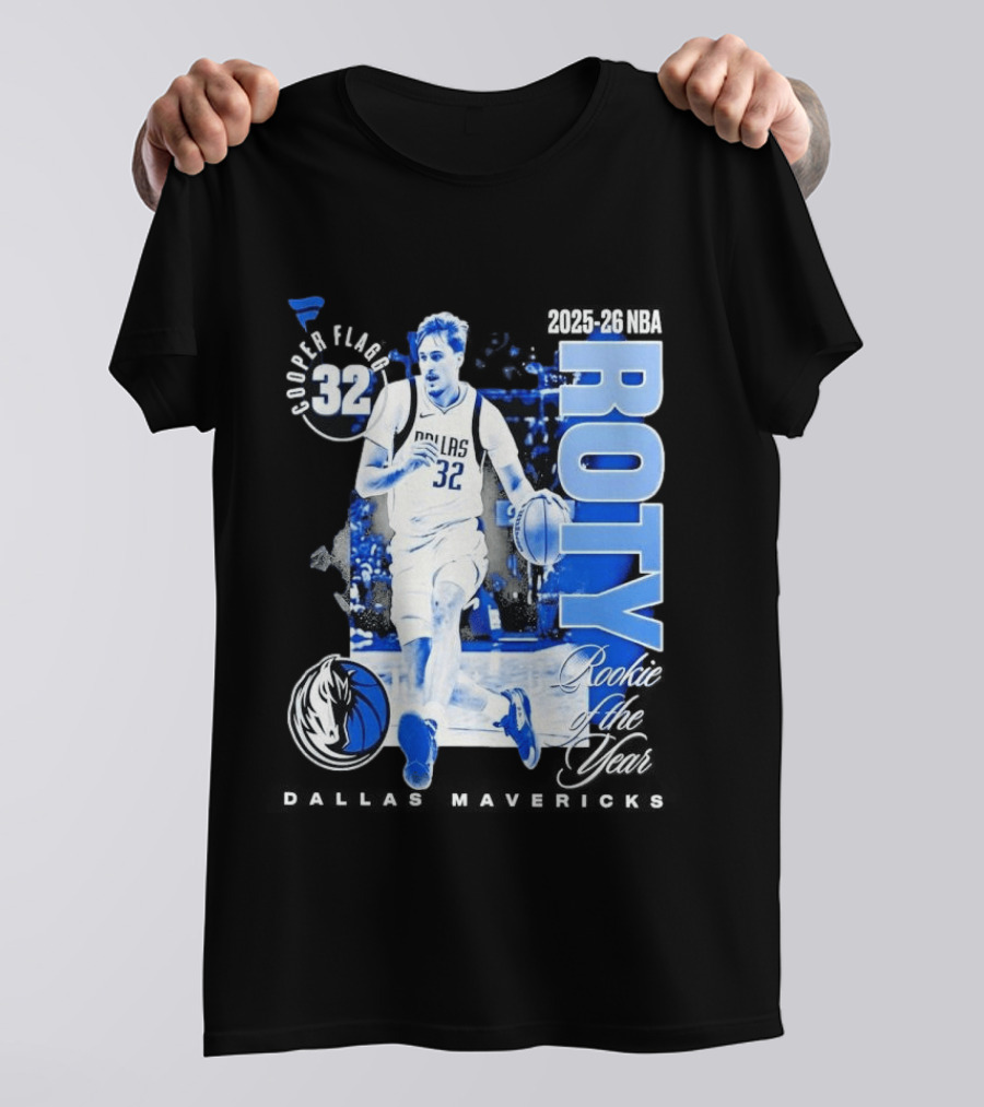 Cooper Flagg Dallas Mavericks 2025 26 NBA ROTY Rookie Of The Year 32 T-Shirt