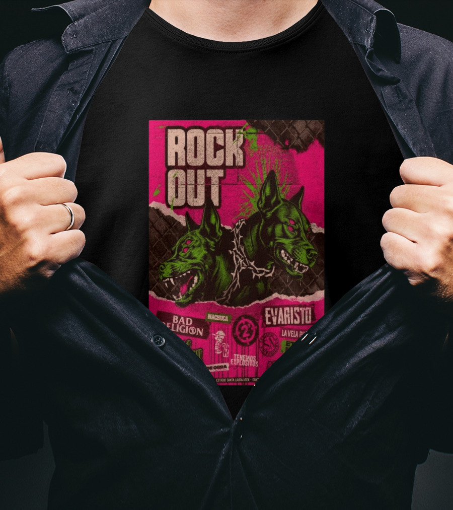 Rock Out Bad Religion Evaristo Santiago Chile April 25 2026 Serigrafía T-Shirt