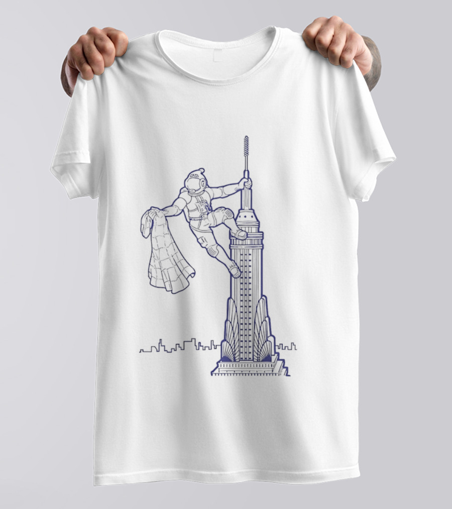 HRBP Spaceman Scaling NYC Building T-Shirt