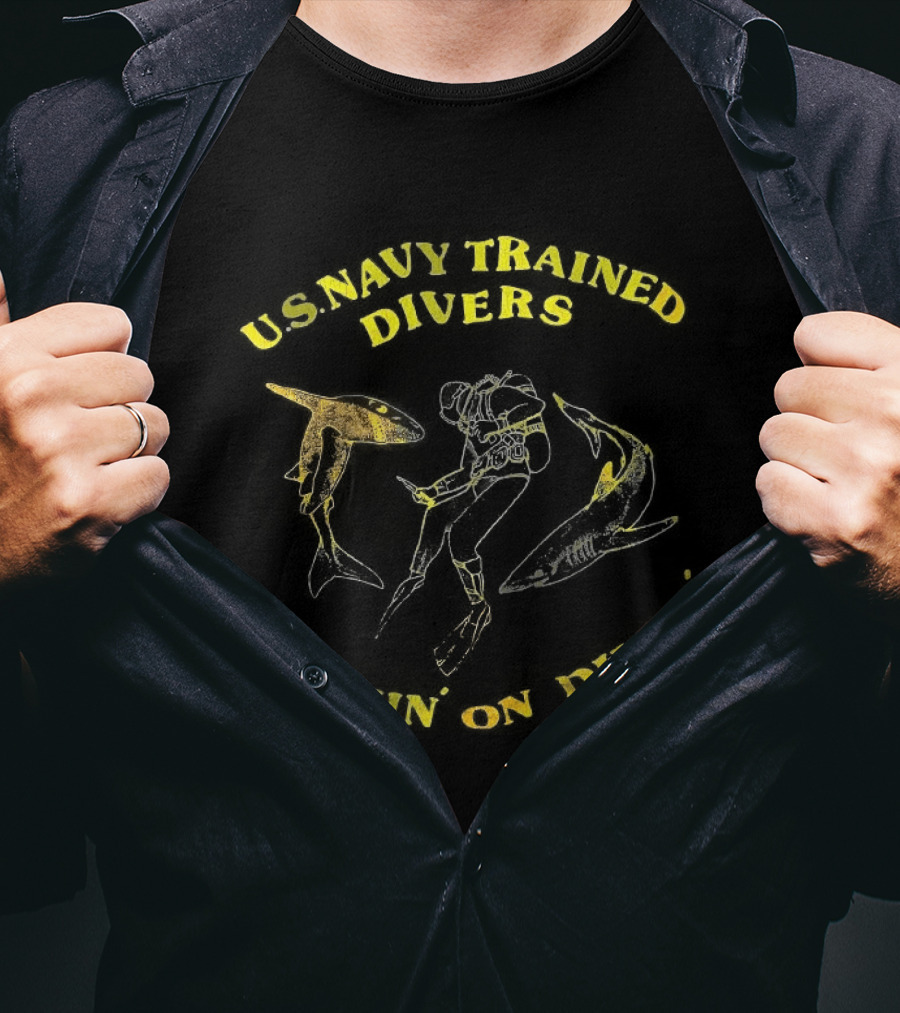 US Navy Trained Divers Thrivin On Divin Bold Anchor T-Shirt