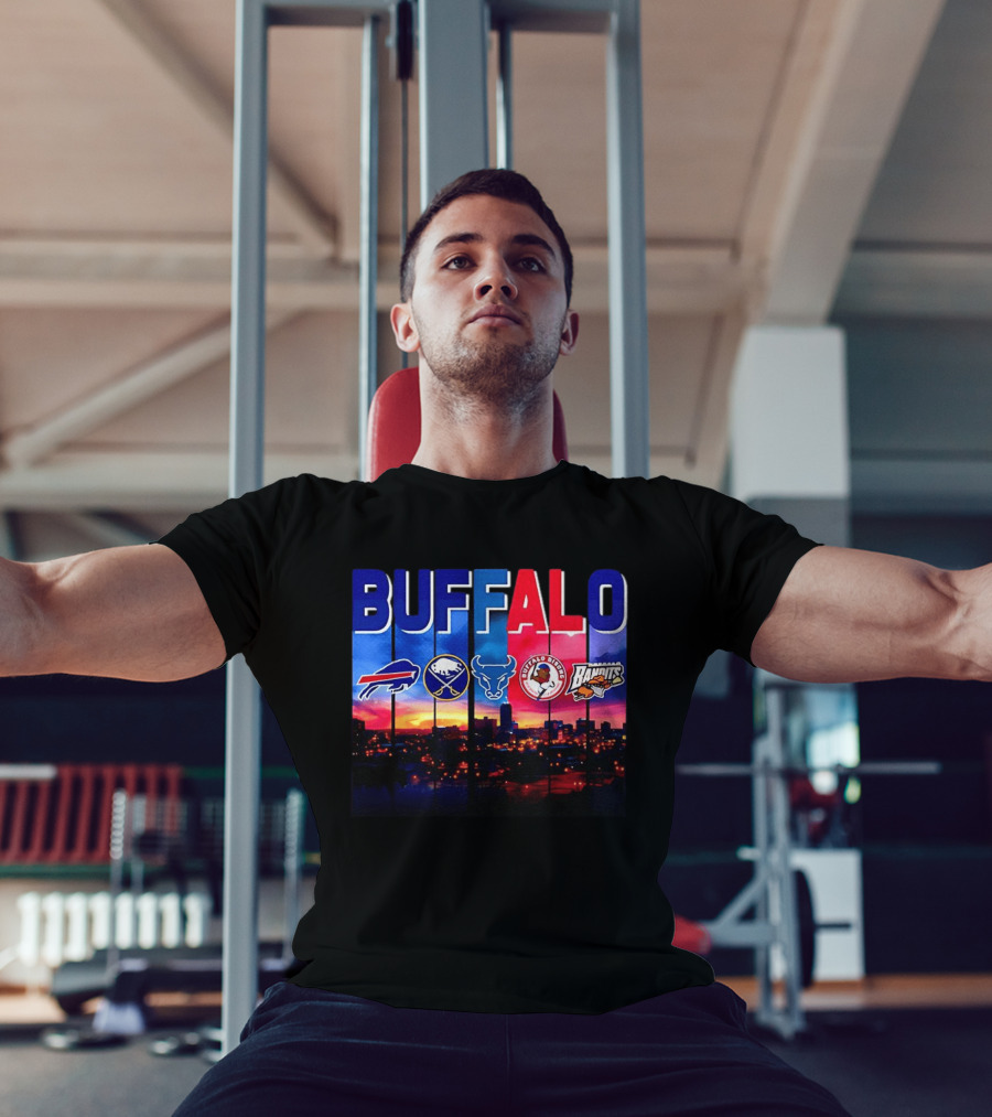 Buffalo Bills Sabres Bandits Bridles City Skyline Sports Teams T-Shirt