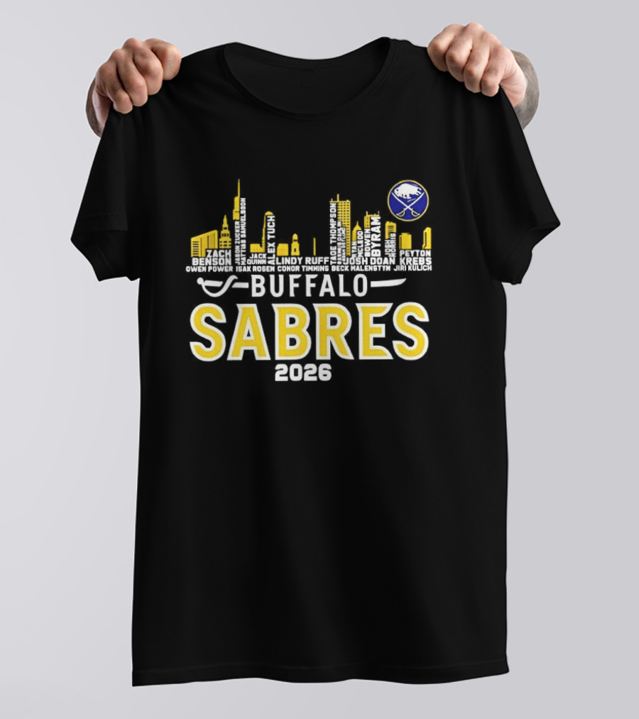 Buffalo Sabres 2026 Skyline NHL Players T-Shirt